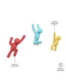 Вешалки: Вешалки-крючки buddy 3 шт. разноцветные яркие Вешалки-крючки buddy 3 шт. разноцветные яркие