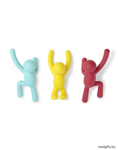 Вешалки: Вешалки-крючки buddy 3 шт. разноцветные яркие Вешалки-крючки buddy 3 шт. разноцветные яркие