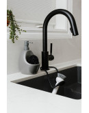 Порядок на кухне: Диспенсер для мыла с подставкой для губки joey графит Диспенсер для мыла с подставкой для губки joey графит