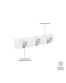 Вешалка настенная горизонтальная flip 3 крючка белая