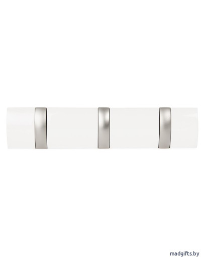 Вешалка настенная горизонтальная flip 3 крючка белая