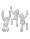 Вешалки: Вешалки-крючки buddy 3 шт. белые Вешалки-крючки buddy 3 шт. белые