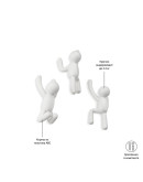 Вешалки: Вешалки-крючки buddy 3 шт. белые Вешалки-крючки buddy 3 шт. белые