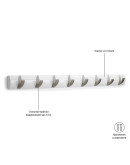 Вешалка настенная горизонтальная flip 8 крючков белая