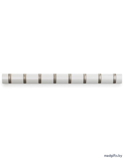 Вешалки: Вешалка настенная горизонтальная flip 8 крючков белая Вешалка настенная горизонтальная flip 8 крючков белая