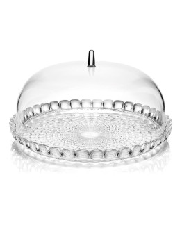 Блюдо сервировочное с крышкой tiffany, D30 см, прозрачное