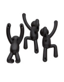 Вешалки-крючки buddy 3 шт. черные