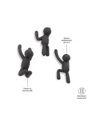 Вешалки: Вешалки-крючки buddy 3 шт. черные Вешалки-крючки buddy 3 шт. черные