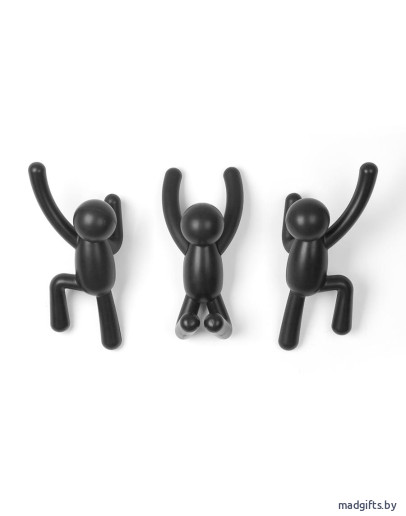 Вешалки: Вешалки-крючки buddy 3 шт. черные Вешалки-крючки buddy 3 шт. черные