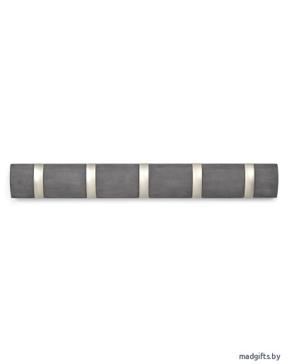 Вешалка настенная flip, 50,8 см, дерево-никель, 5 крючков Вешалка настенная flip, 50,8 см, дерево-никель, 5 крючков