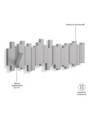 Вешалка настенная sticks, 49,3 см, серая, 5 крючков